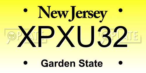 XPXU32 New Jersey License Plate
