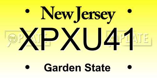 XPXU41 New Jersey License Plate