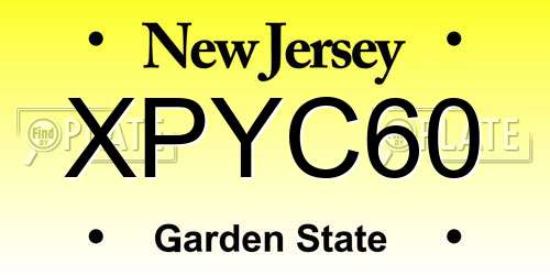 XPYC60 New Jersey License Plate