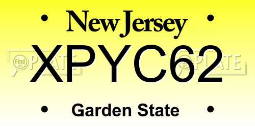 XPYC62 New Jersey License Plate