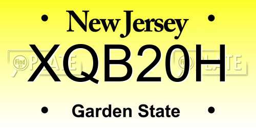 XQB20H New Jersey License Plate