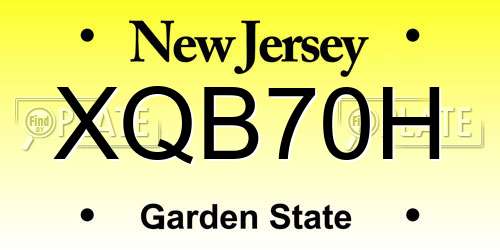 XQB70H New Jersey License Plate