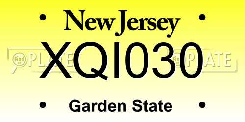 XQI030 New Jersey License Plate