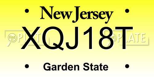 XQJ18T New Jersey License Plate