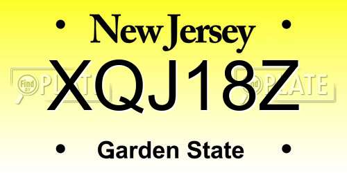 XQJ18Z New Jersey License Plate