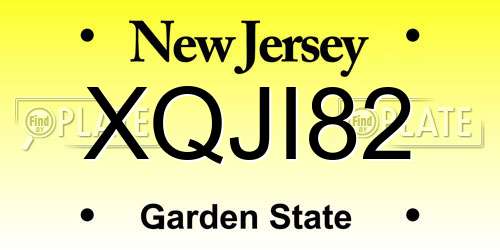 XQJI82 New Jersey License Plate