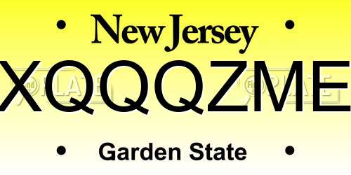 XQQQZME New Jersey License Plate