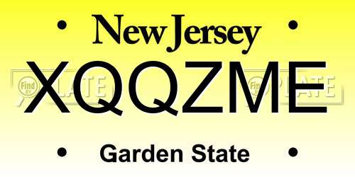 XQQZME New Jersey License Plate