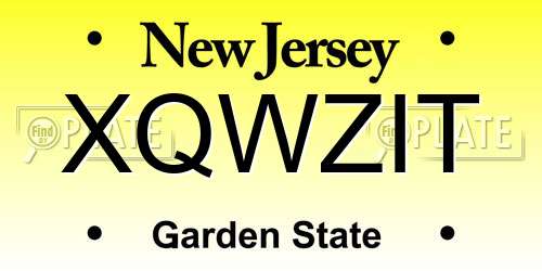 XQWZIT New Jersey License Plate