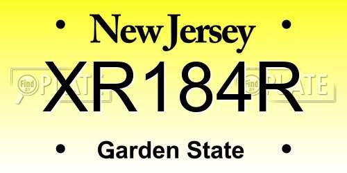 XR184R New Jersey License Plate