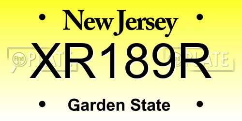 XR189R New Jersey License Plate