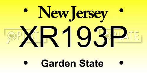XR193P New Jersey License Plate