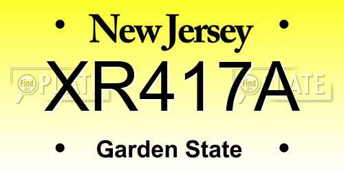 XR417A New Jersey License Plate