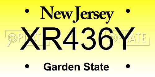 XR436Y New Jersey License Plate