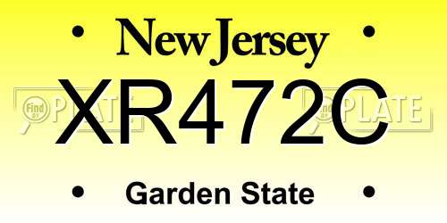 XR472C New Jersey License Plate