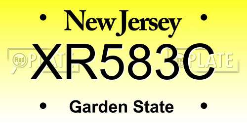 XR583C New Jersey License Plate