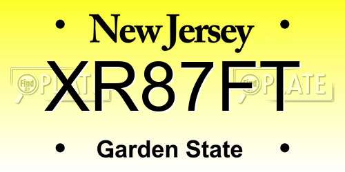 XR87FT New Jersey License Plate