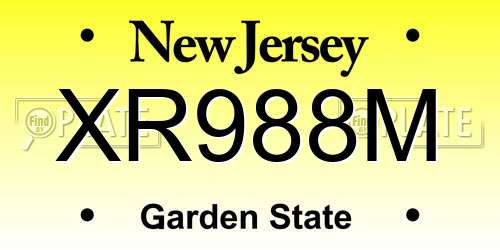 XR988M New Jersey License Plate