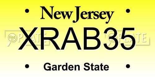 XRAB35 New Jersey License Plate