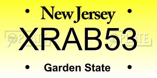 XRAB53 New Jersey License Plate