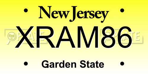 XRAM86 New Jersey License Plate