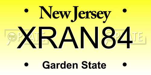 XRAN84 New Jersey License Plate
