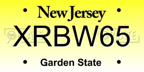 XRBW65 New Jersey License Plate