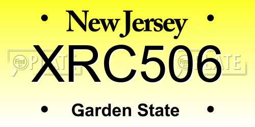 XRC506 New Jersey License Plate