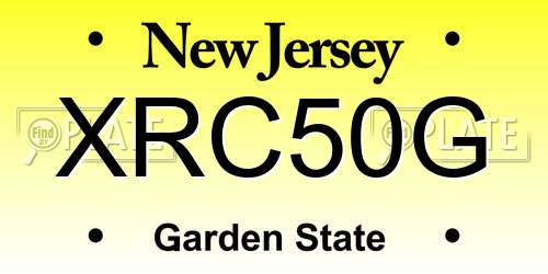 XRC50G New Jersey License Plate
