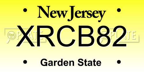XRCB82 New Jersey License Plate