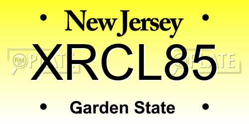 XRCL85 New Jersey License Plate