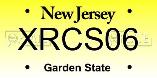 XRCS06 New Jersey License Plate
