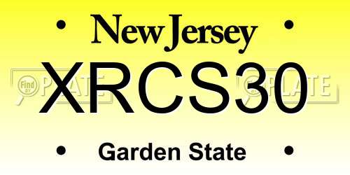 XRCS30 New Jersey License Plate