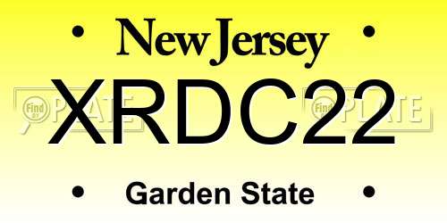 XRDC22 New Jersey License Plate