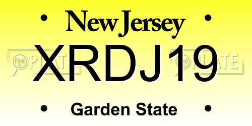 XRDJ19 New Jersey License Plate