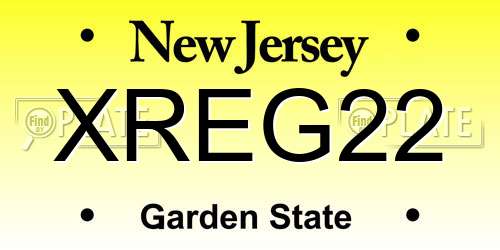 XREG22 New Jersey License Plate