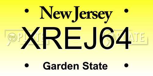 XREJ64 New Jersey License Plate