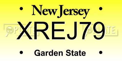 XREJ79 New Jersey License Plate