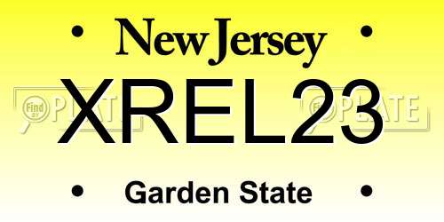 XREL23 New Jersey License Plate