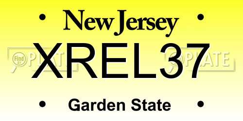 XREL37 New Jersey License Plate