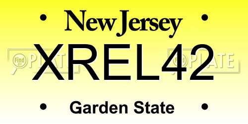 XREL42 New Jersey License Plate