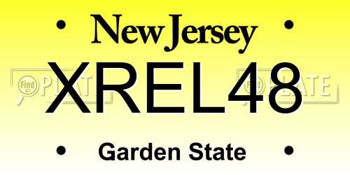 XREL48 New Jersey License Plate