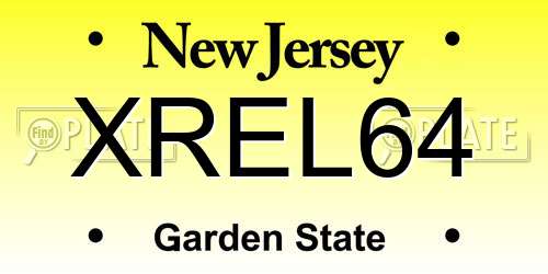 XREL64 New Jersey License Plate