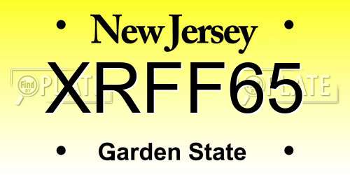 XRFF65 New Jersey License Plate