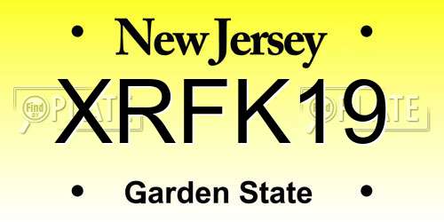 XRFK19 New Jersey License Plate
