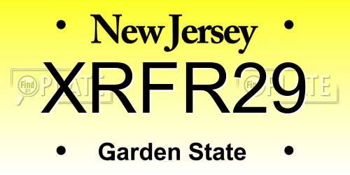 XRFR29 New Jersey License Plate