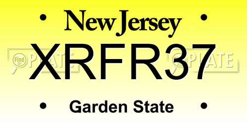 XRFR37 New Jersey License Plate