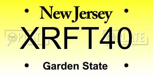 XRFT40 New Jersey License Plate
