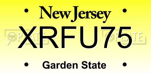XRFU75 New Jersey License Plate