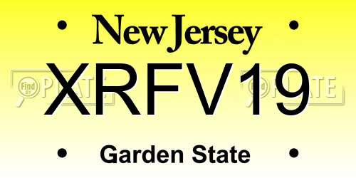 XRFV19 New Jersey License Plate